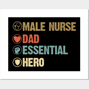 Vintage Male Nurse Dad Essential Hero Costume Gift Posters and Art